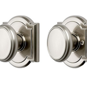 Interior Passage Door Knob for Hallway/Closet/Rooms, Non-Locking Door Handle, in Satin Nickel