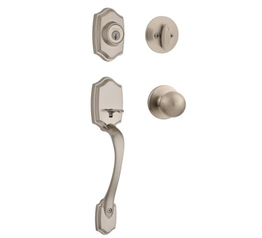 Front Door Lock Handle and Deadbolt Set, Entry Handleset Exterior with Interior Door Knob,Pick Resistant SmartKey Security