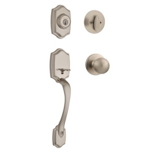 Front Door Lock Handle and Deadbolt Set, Entry Handleset Exterior with Interior Door Knob,Pick Resistant SmartKey Security