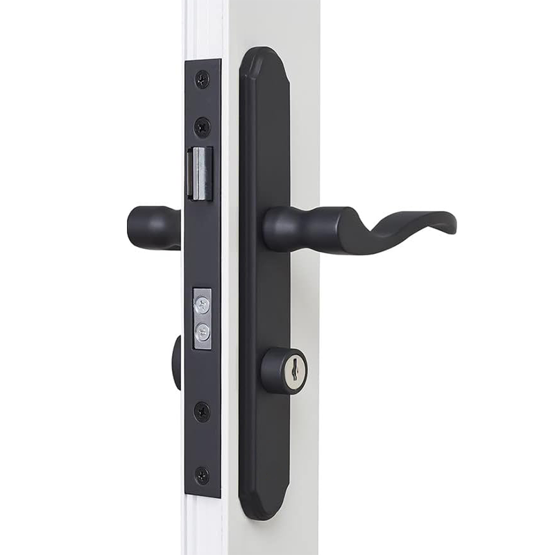 Mortise Keyed Lever Mount Latch with Deadbolt for Screen and Storm Doors,storm door handle ,Matte Black