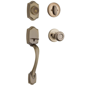 Front Door Lock Handle and Deadbolt Set, Entry Handleset Exterior with Interior Door Knob, Pick Resistant SmartKey