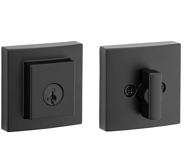 Single Cylinder Front Door Deadbolt Featuring SmartKey Re-key Technology , in Matte Black