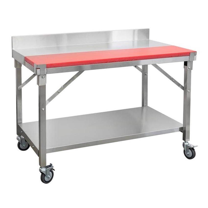 New Movable Stainless Steel Foldable work table bench With PE Board