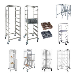 Stainless Steel Commercial Kitchen  7 tiers stackable 1/1 Gn pan rack trolley