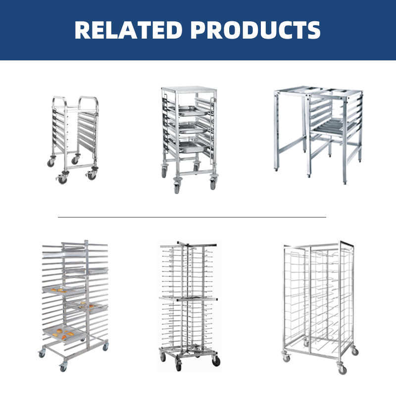 Stainless Steel Commercial Kitchen  7 tiers stackable 1/1 Gn pan rack trolley