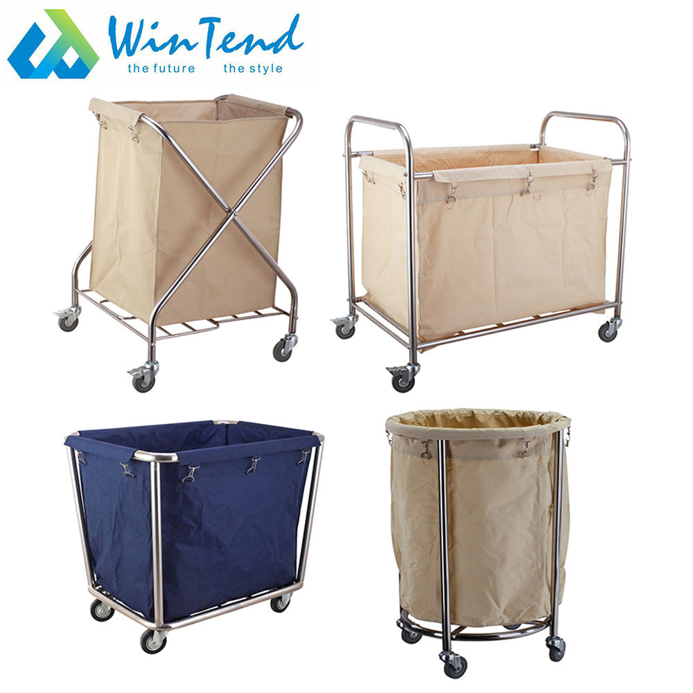 Heavy duty hotel laundry housekeeping cart trolley for room cleaning