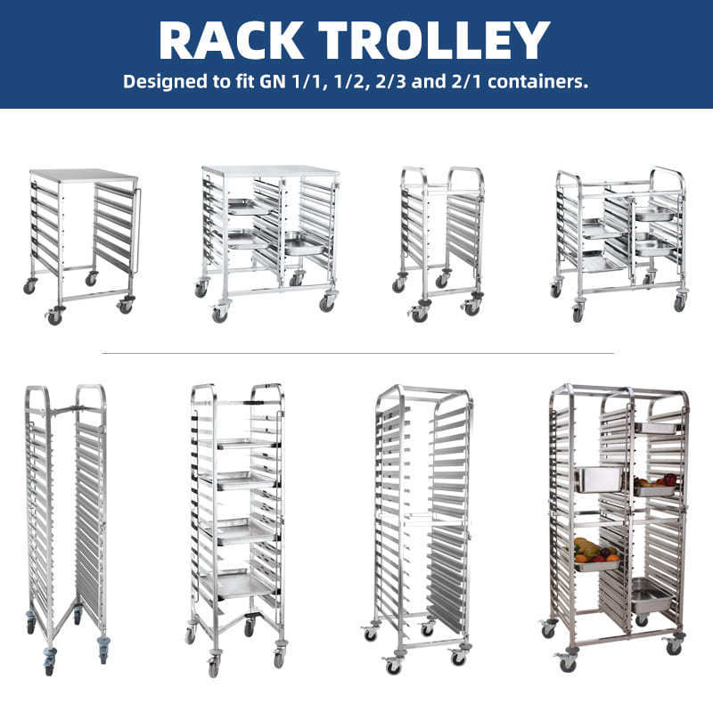 Hotel Restaurant Gn Pan Tray Trolley Commercial Bakery Tray Rack Trolley Hot Style Bakery Trolley