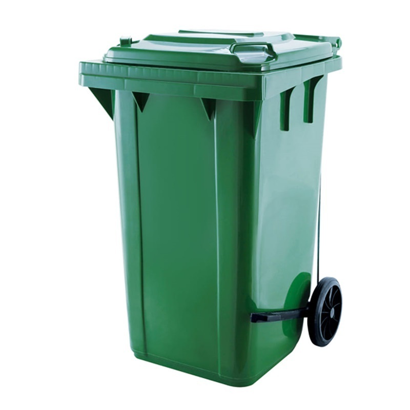 Plastic Pedal Refuse Bin Customized Logo Kitchen Storage Containers Waste Bin Kitchen Food for Recycling Outdoor Grass Green 60L