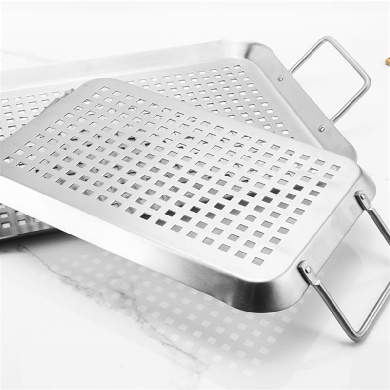 Restaurant Grill Tools Stainless Steel Barbecue Vegetable Grill Pan