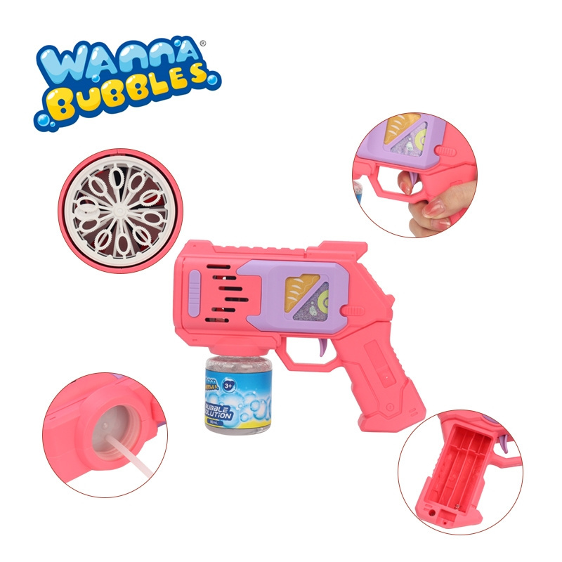 OEM Wholesale Unisex Outdoor Kids Toy Automatic Electric Light-Up PP Plastic Bubble Gun Blows Bubbles and Lights up