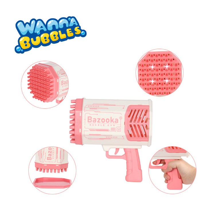 New 69 Holes Electric Bubble Gun Machine Soap Bubbles Magic For Children Automatic Bazooka Bubble Gun