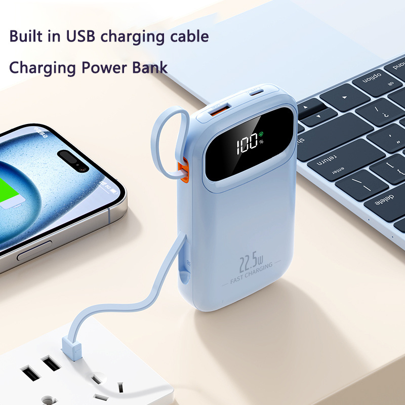 Factory USB TYPE C Powerbank 20000 mAh 20W+22.5W PD+QC LED Light Fast Charging Power Bank 20000mAh