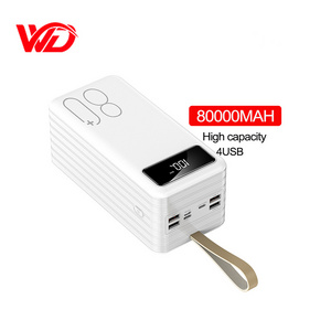 High capacity Best price power banks 80000mah 40000mah 50000mah 60000mah 30000mah power bank