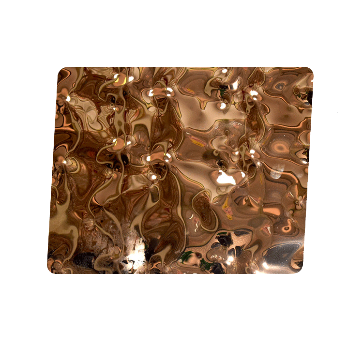 Custom Silver Rose Gold Water Ripple Stainless Steel Decorative Sheet 304 316 Hammered Pattern Stainless Steel Sheet