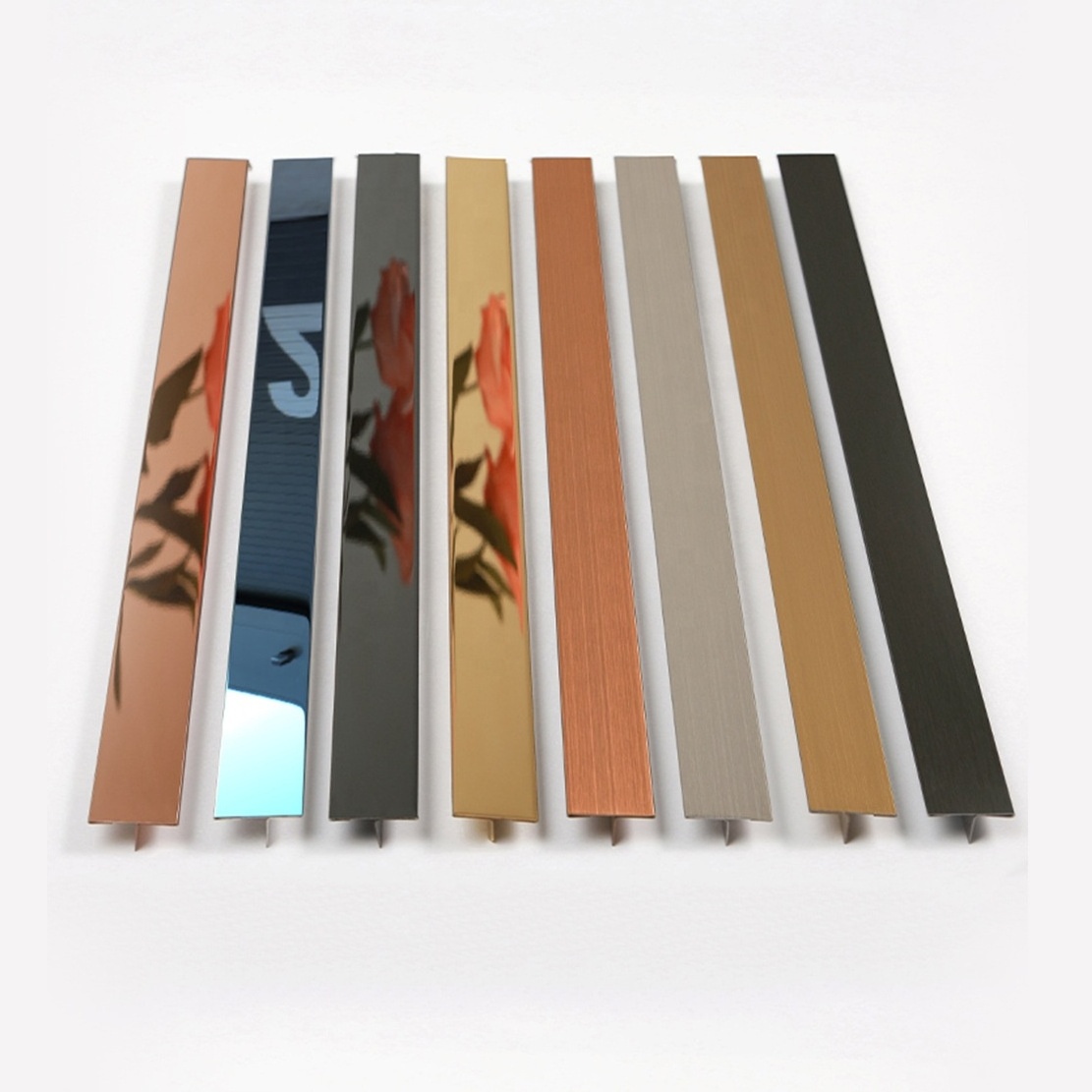 Decorative Polished T Shape 304 Tiles Accessories Edge Trim Profile Stainless Steel Tile Trim For Wall Floor Decoration