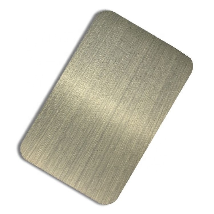 High Temperature Rose Gold Hairline Stainless Steel Sheet 0.5Mm Ss Plate Stamped Stainless Steel Decorative Etching Brass Sheet