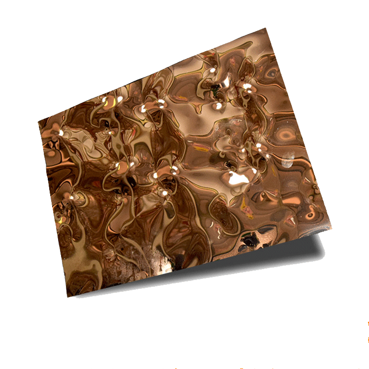 Custom Silver Rose Gold Water Ripple Stainless Steel Decorative Sheet 304 316 Hammered Pattern Stainless Steel Sheet