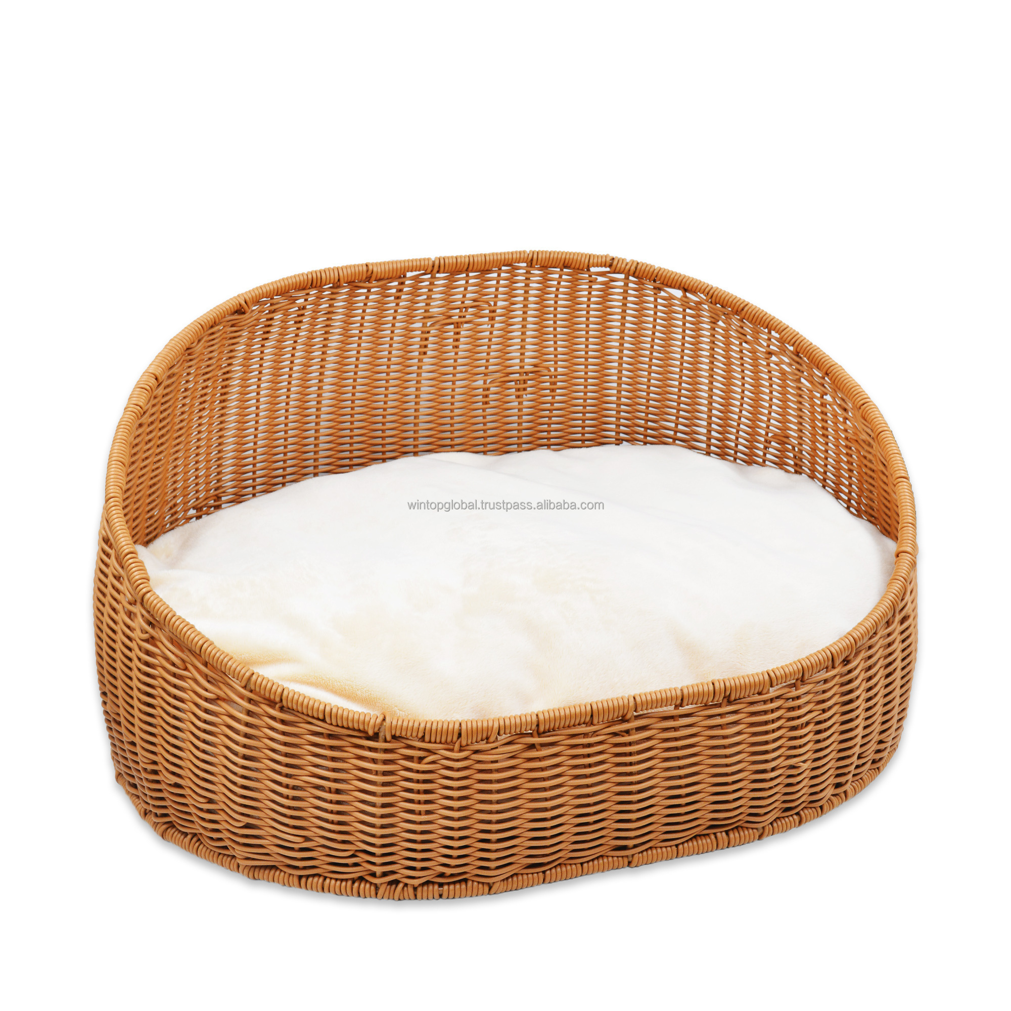 Four Seasons Removable and Washable Hand-Woven Cat Sofa Fashion Design Wrap-around Semi-Envelope Luxury Rattan Pet Bed