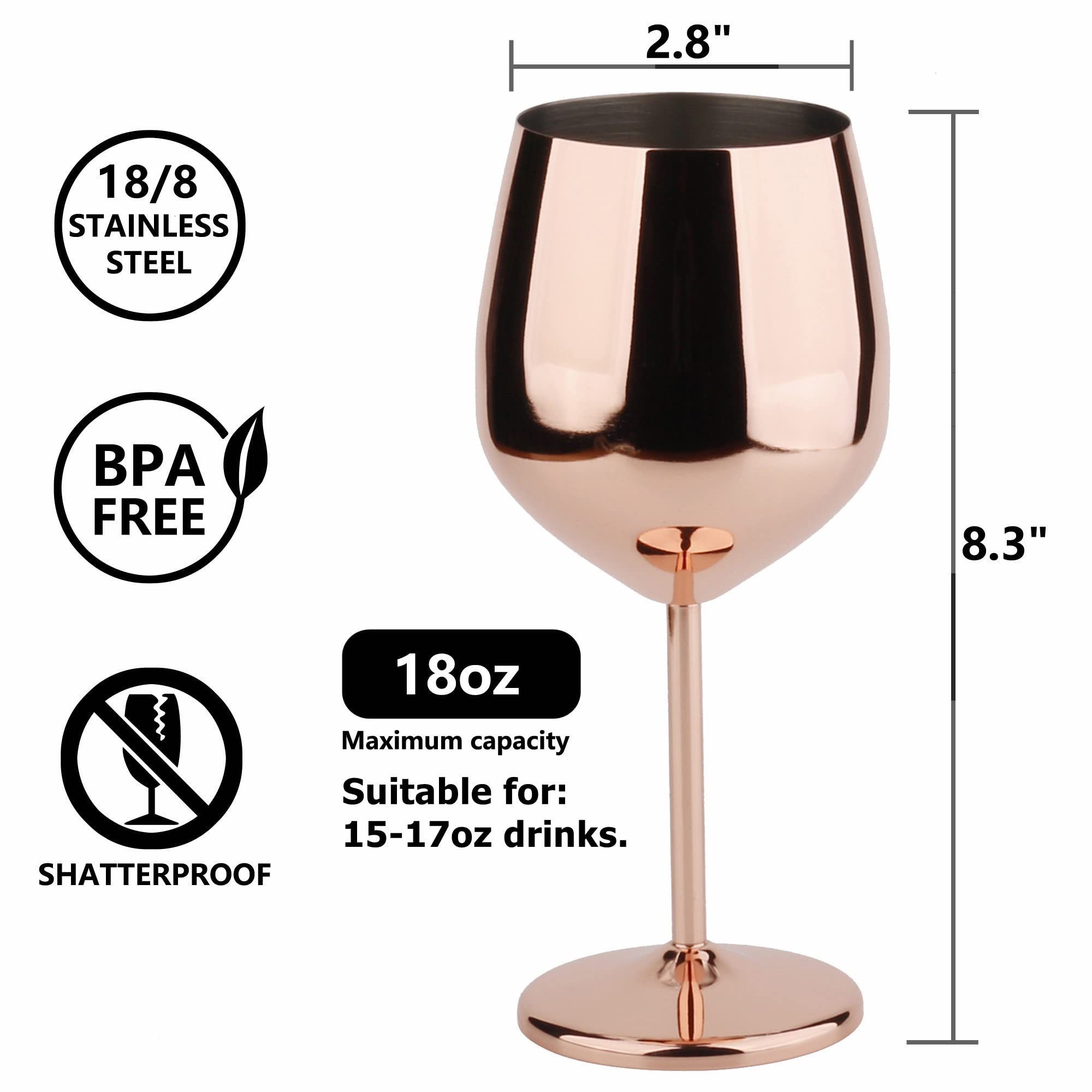 Custom Party goblet wine Stainless Steel wine glass goblet 16oz Metal Goblet Wine Glass Cocktail Cup