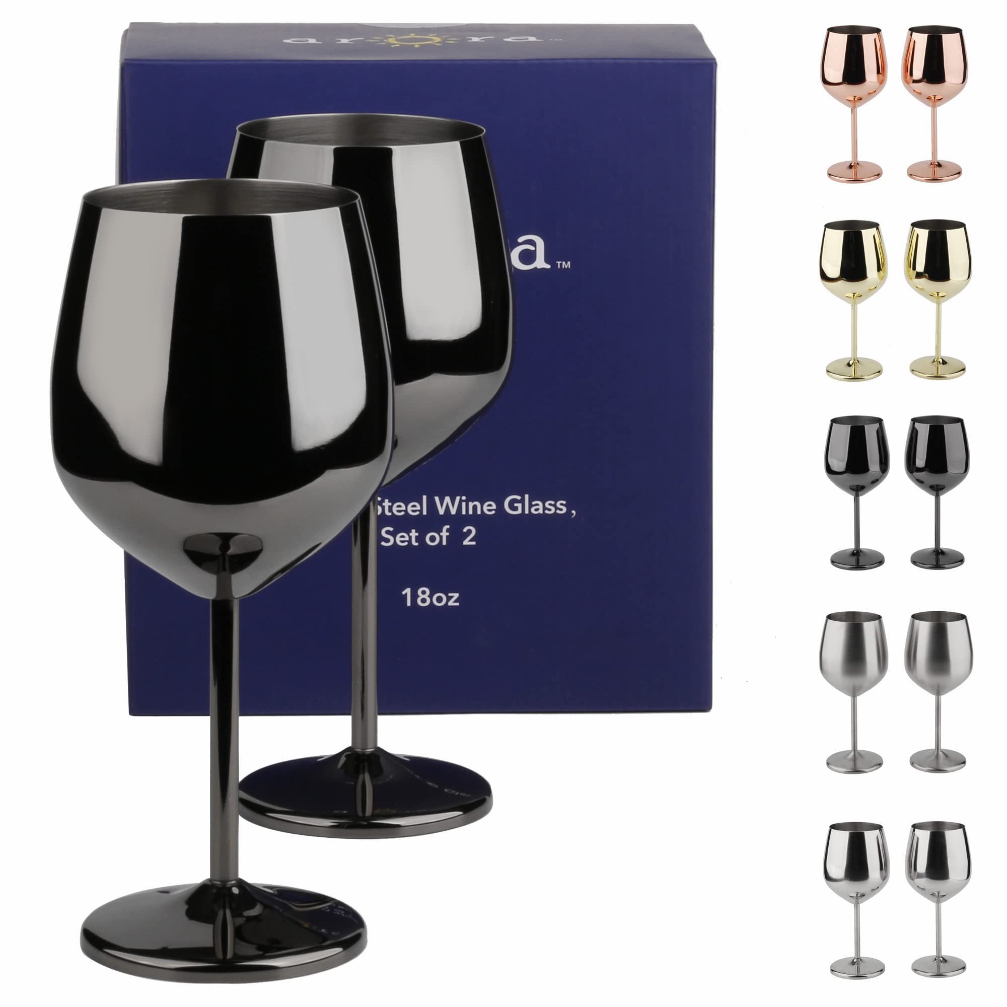 Custom Party goblet wine Stainless Steel wine glass goblet 16oz Metal Goblet Wine Glass Cocktail Cup