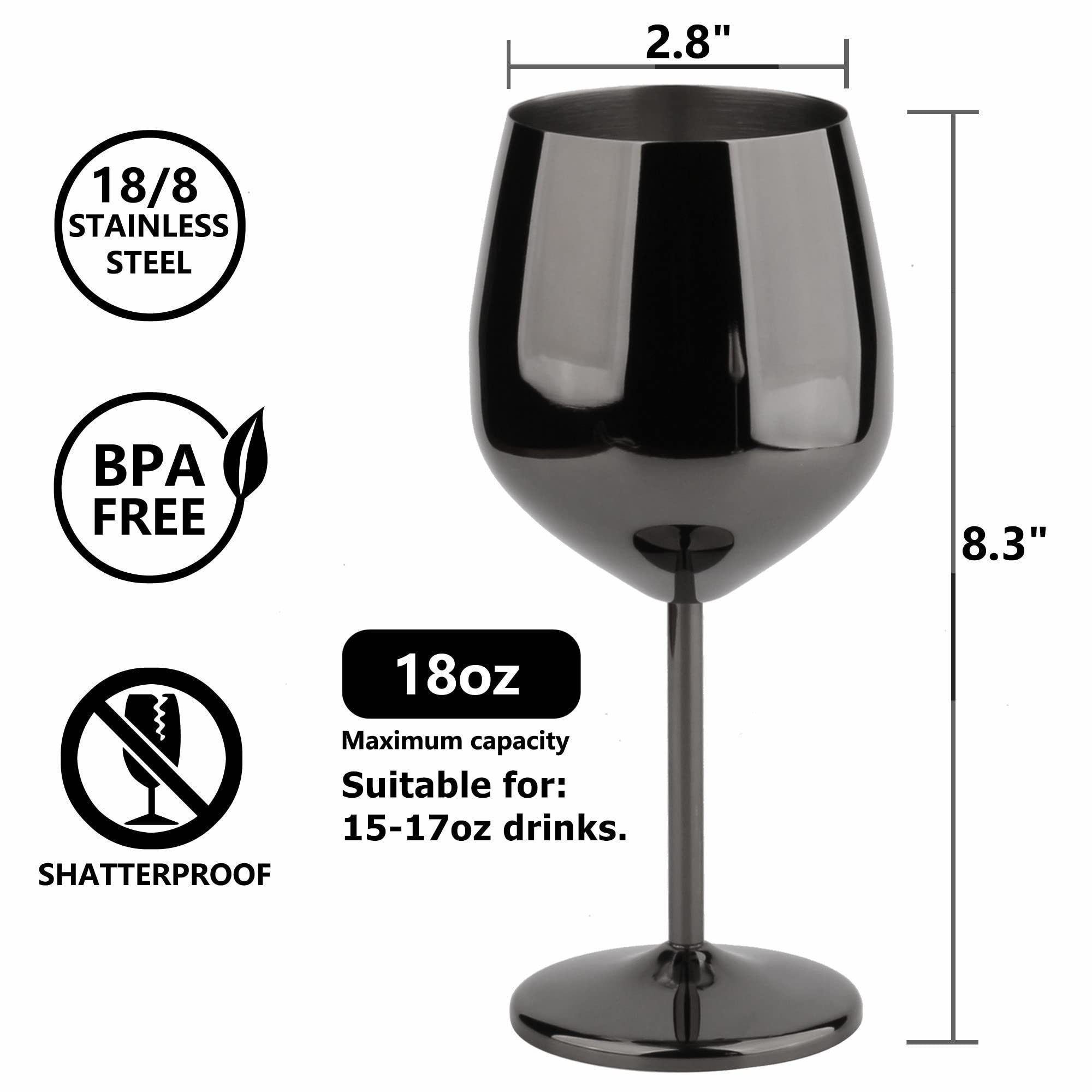 Custom Party goblet wine Stainless Steel wine glass goblet 16oz Metal Goblet Wine Glass Cocktail Cup