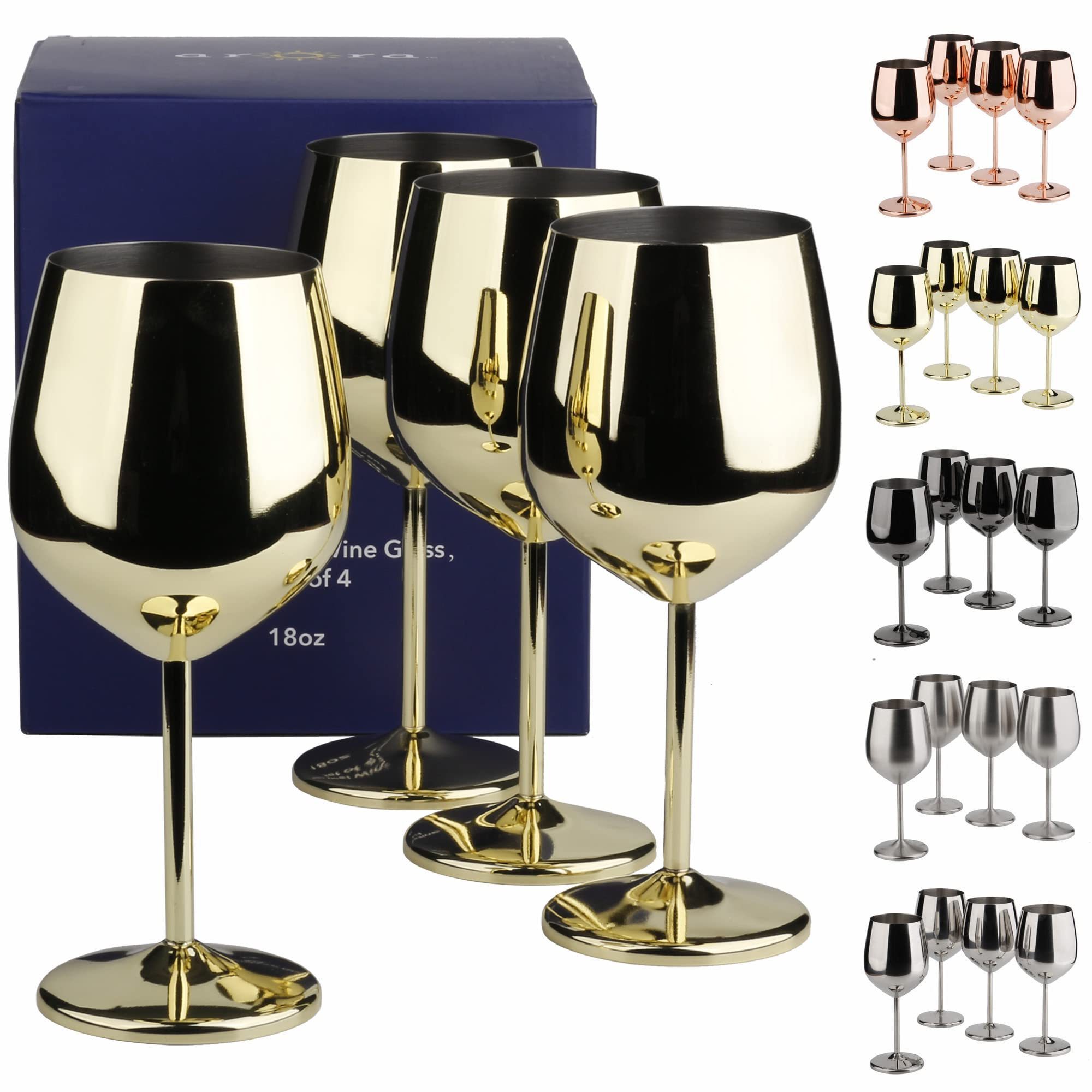 Custom Party goblet wine Stainless Steel wine glass goblet 16oz Metal Goblet Wine Glass Cocktail Cup