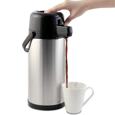 2.5l 3l 3.5l 4l 5l Double Wall Stainless Steel Vacuum Thermos Pot Lever Pump Large Coffee Air Pump Thermos