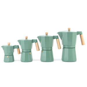 Environmentally Friendly Custom Color Large Capacity Coffee Maker Espresso Aluminum Moka Pot 3/6/9/12 Cups Make Espresso Coffee