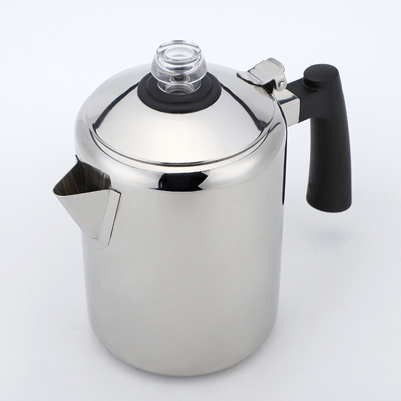 8 Cup Coffee Percolator Maker Stainless Steel Percolator 1.2L Camping Coffee Pot for Campingfire or Stovetop