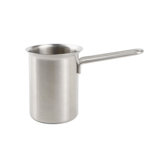 Customize Elegant Design Portable Milk Heater Melting capsule Stainless Steel Turkish Coffee Pot Warmer with Handle