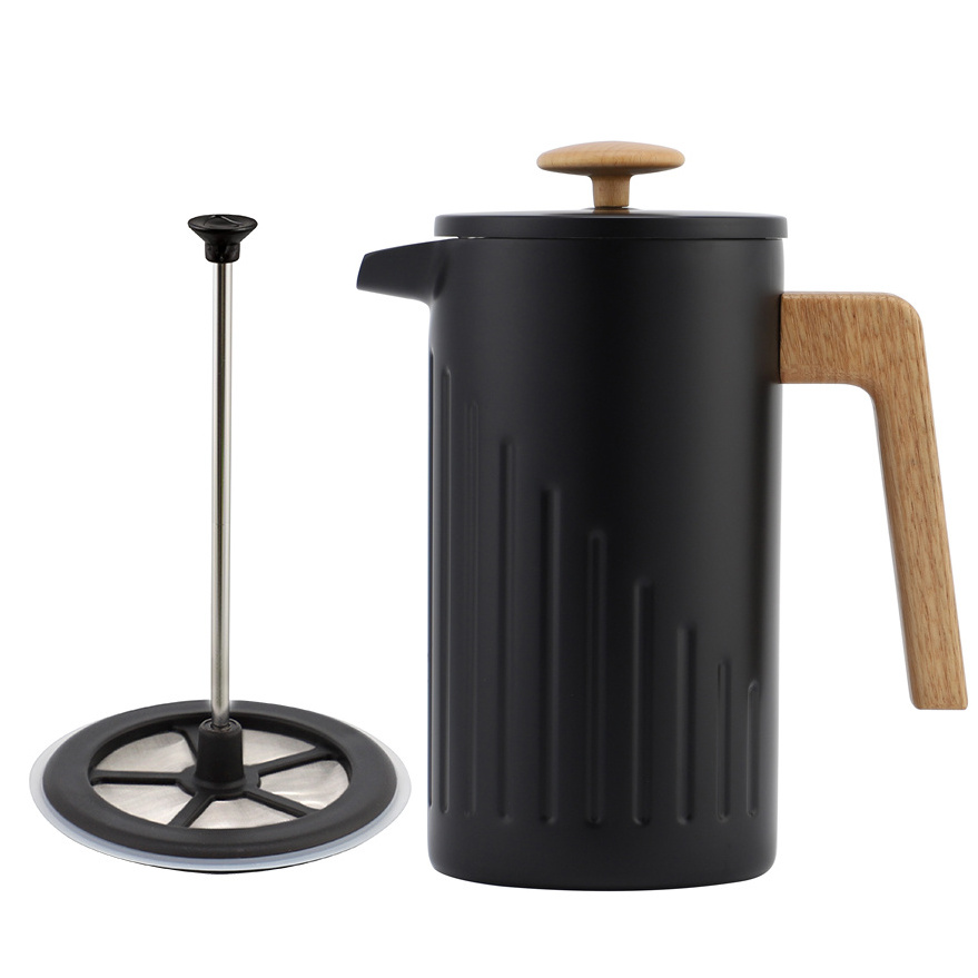 Double-Walled Stainless Steel French Press Coffee Maker with Silicone French Press Coffee Maker Camping Stoves