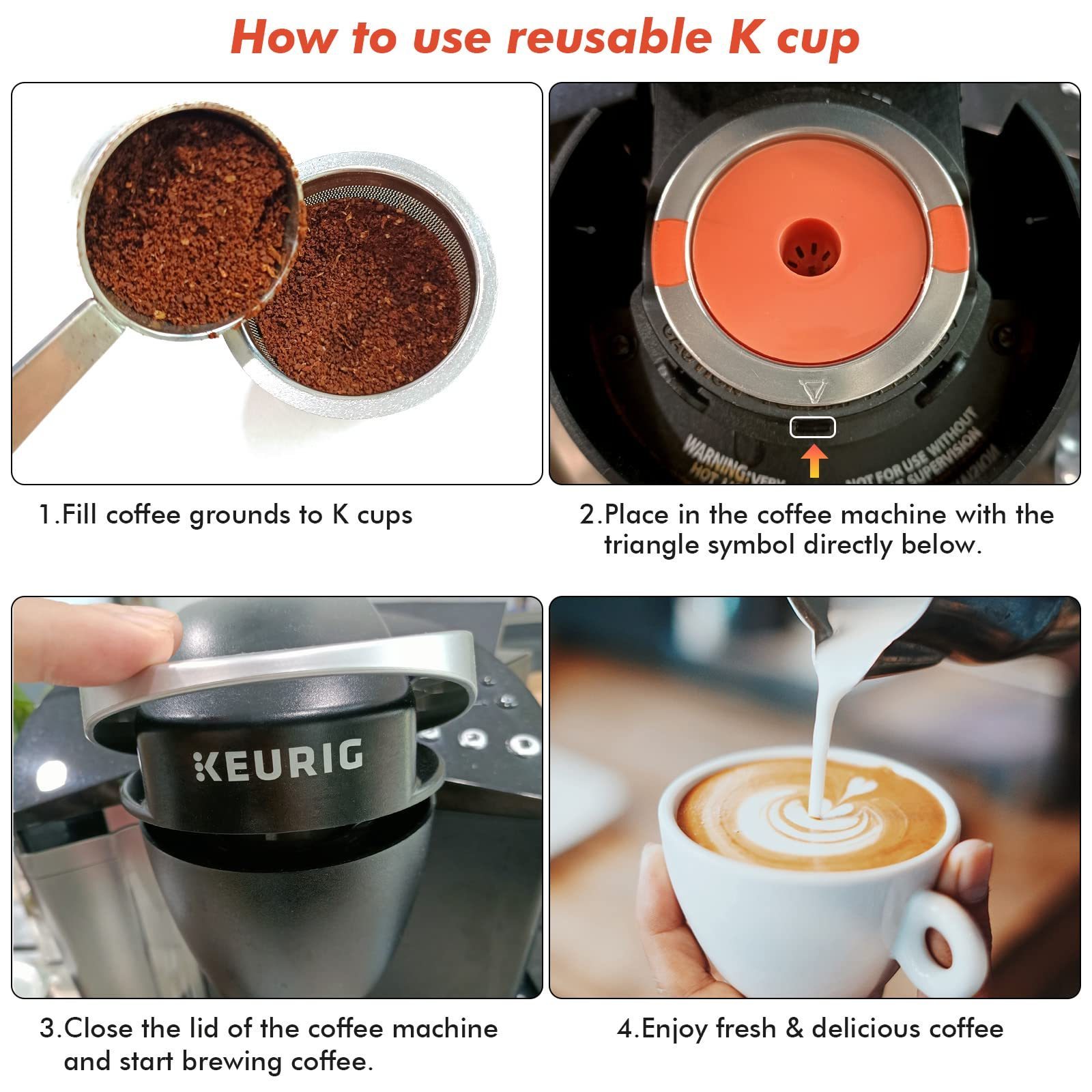 Stainless Steel Capsules Coffee Filter Reusable K Cups reusable coffee pods for Keurig 1.0 & 2.0 Single Cup Coffee Makers