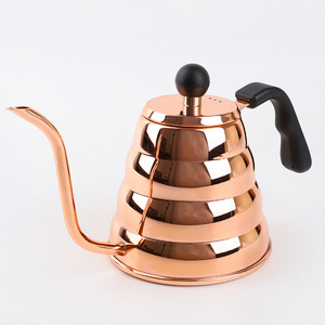 Wholesaler Gooseneck Coffee Kettle Stainless Steel Coffee Kettle With Copper Plated