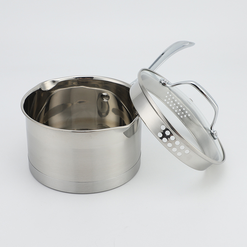 Factory Cooking Pot Nonstick Frypan Stainless Steel Sauce Pan With Glass Lid