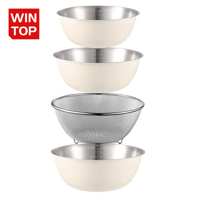 Stainless Steel Mixing Bowls Set Salad Mixing Bowl With Strainer