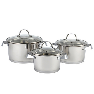 Kitchen Cooking Stock Pot Set Soup Pots Cookware Set Stainless Steel Casserole