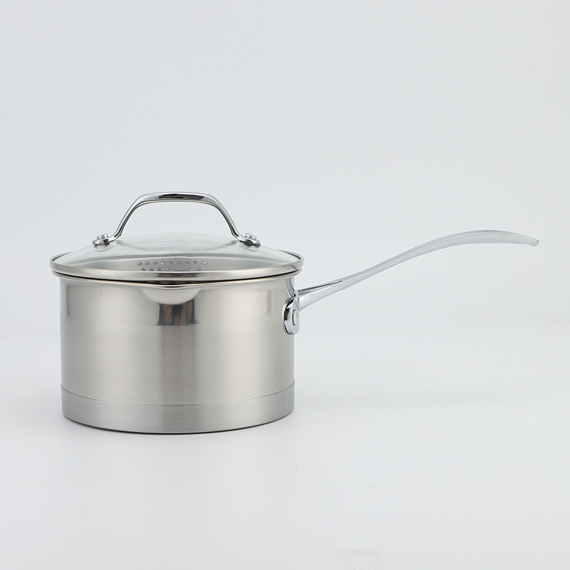 Factory Cooking Pot Nonstick Frypan Stainless Steel Sauce Pan With Glass Lid