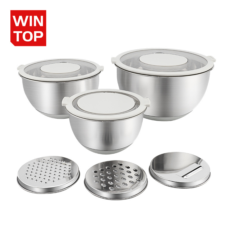 Stainless Steel Mixing Bowl With Grater Salad Mixing Bowls Set