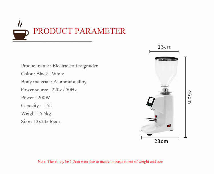 Wintop Touch Screen Coffee Bean Grinding Machine Coffee Bean Grinder Burr blade Commercial Grinder for Coffee shop