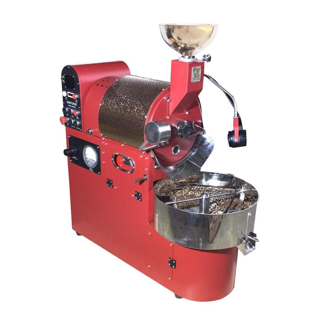 Best selling coffee roaster  santoker coffee roasters 3kg gas with double layer carbon steel shaftless drum