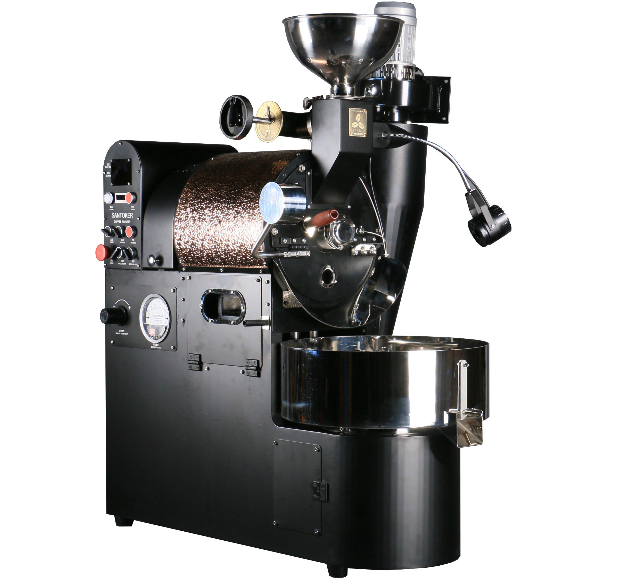 Santoker 3kg Manual Gas Roasting Machine Carbon Steel Drum Coffee Bean Roaster for Commercial