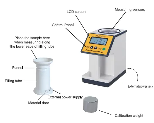 Wintop 24 Grain Moisture Meter Density Meter for Coffee Beans Rice Corn Cocoa Robusta Coffee