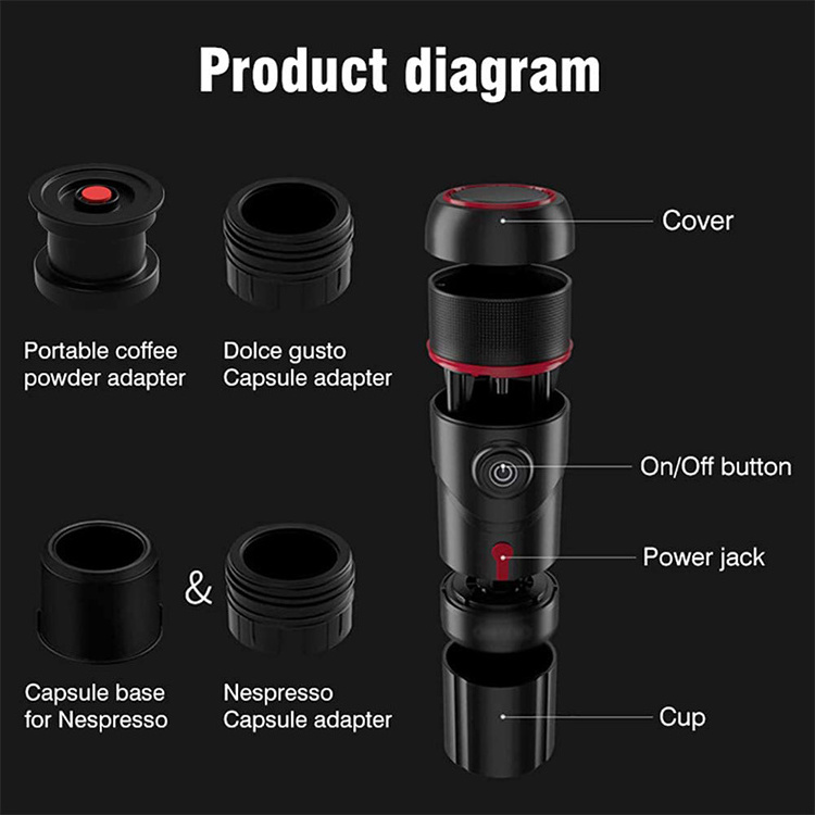 USB  Car Homw Electric Espresso Coffee Machine For Nespresso Coffee Power Portable Coffee Maker