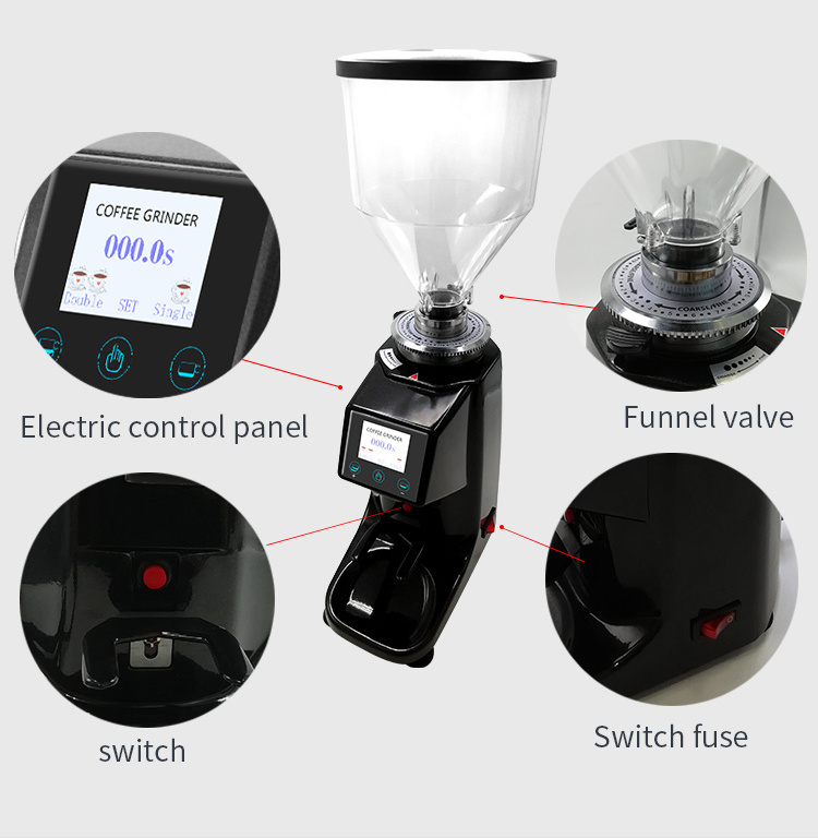 Wintop Touch Screen Coffee Bean Grinding Machine Coffee Bean Grinder Burr blade Commercial Grinder for Coffee shop