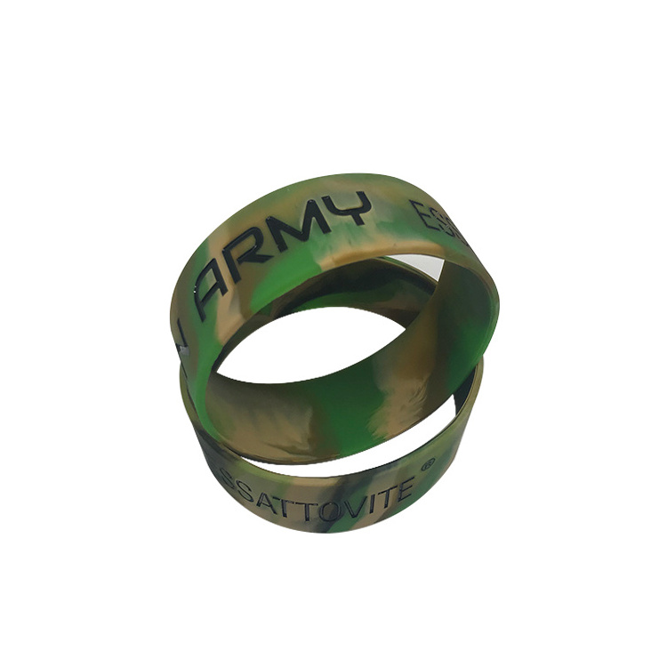 New style camouflage silicon bracelet personalised custom logo 1 inch silicone wristbands