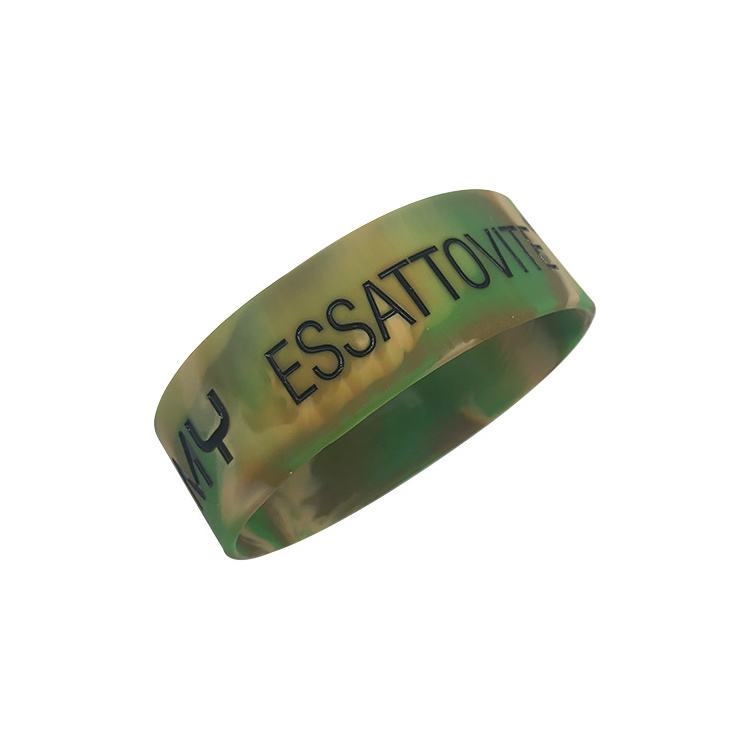 New style camouflage silicon bracelet personalised custom logo 1 inch silicone wristbands