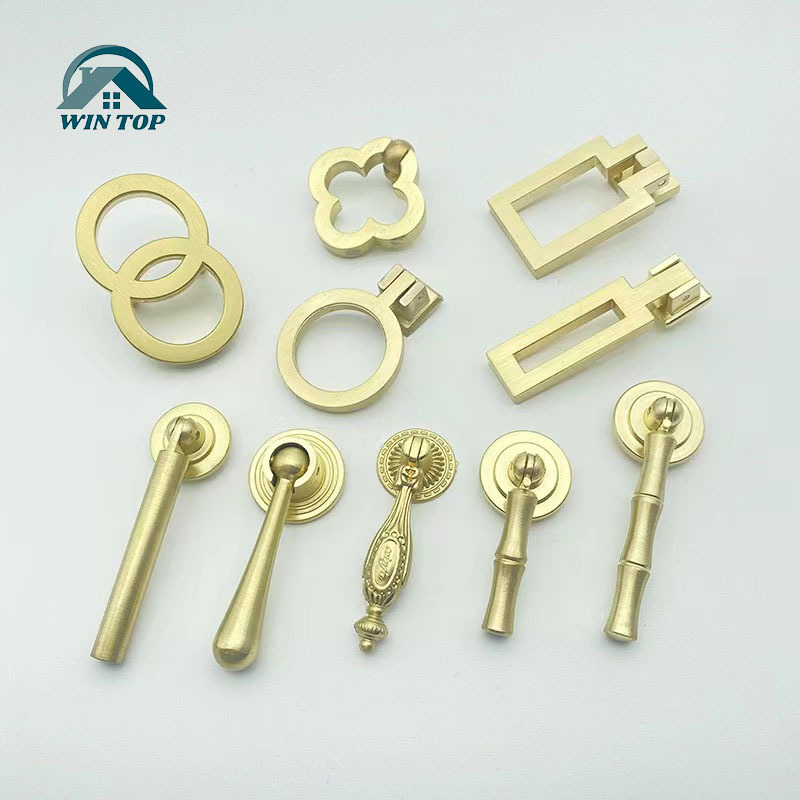 Fashionable Zinc Alloy Door Cabinet Drawer Pull Handle Gold For Furniture Pull Handles