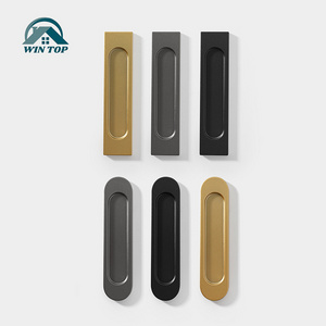 Win Top Self-Stick Cabinet Drawer Handles Pulls Aluminum Alloy Push Pull Adhesive Door Handle for Kitchen Window Sliding Closet