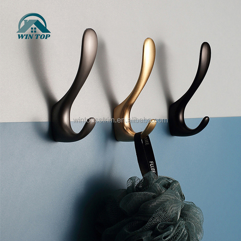 Win Top Heavy Duty Dual Coat Hooks Wall Mounted Wall Hooks for Coat Scarf Bag Towel Key Cap Backpack