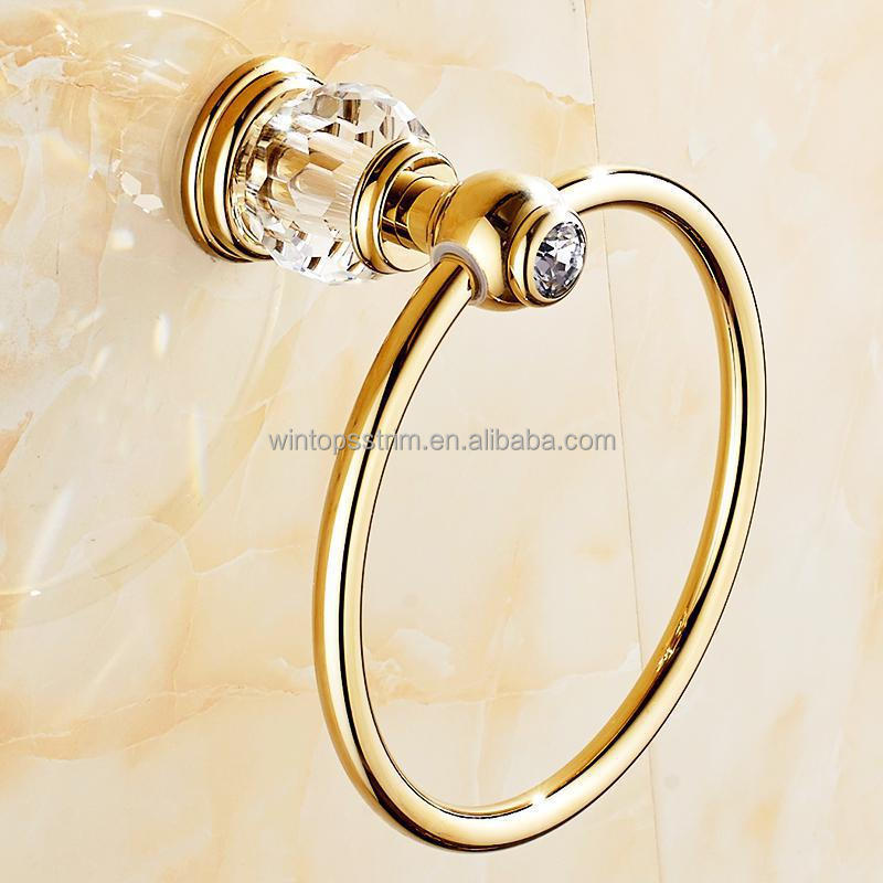 Hardware Fittings Crystal Towel Rack Bathroom Hooks Hardware Suite Bathroom Brass Shower Basket Towel Ring Bathroom Accessories